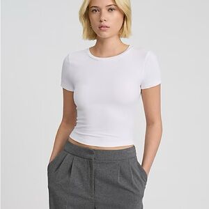 Express ribbed white baby tee NWT